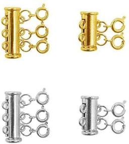 img 4 attached to ⛓️ Enhance Your Jewelry Game with Layered Necklace Spacer Clasps - Magnetic Tube Lock for Bracelets, Necklaces, Pearls, and Crafts (Gold & Silver)