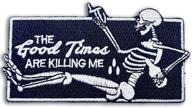 🎉 wasted days the good times are killing me patch - 100% embroidered iron on or sew on novelty skeleton applique for enhanced seo logo