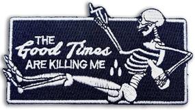 img 4 attached to 🎉 Wasted Days The Good Times are Killing Me Patch - 100% Embroidered Iron On or Sew On Novelty Skeleton Applique for Enhanced SEO