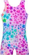 🦄 sparkly unicorn leotards for girls gymnastics: kids' biketard with shorts & dazzling dance unitards in multiple colors logo