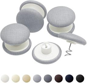img 4 attached to Duvet Clips - Prevent Comforter Shifting in Cover - Dual-Sided 🛏️ Pin Fasteners - Linen Button Fabric - Grey - Pack of 4