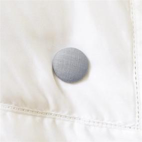 img 2 attached to Duvet Clips - Prevent Comforter Shifting in Cover - Dual-Sided 🛏️ Pin Fasteners - Linen Button Fabric - Grey - Pack of 4