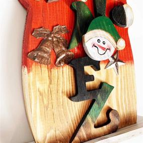 img 1 attached to Grace Home Christmas Rustic Wood Standing Santa Claus Figurine: Stunning Antique Decoration