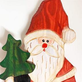 img 2 attached to Grace Home Christmas Rustic Wood Standing Santa Claus Figurine: Stunning Antique Decoration