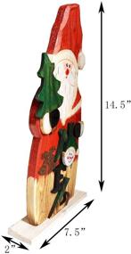 img 3 attached to Grace Home Christmas Rustic Wood Standing Santa Claus Figurine: Stunning Antique Decoration
