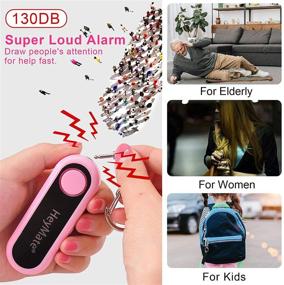 img 1 attached to 🔑 HeyMate Personal Security Alarm Keychain for Women - 3 Pack 130Db Loud Alarm with LED Light (Black, White & Pink)