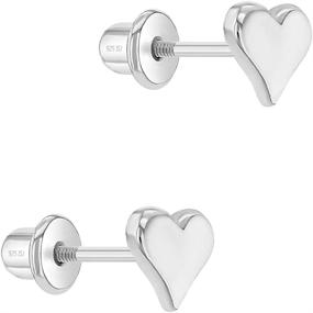 img 3 attached to 💎 Hypoallergenic 925 Sterling Silver 5mm Classic Heart Toddler Screw Back Earrings for Babies & Kids - Safe and Stylish Heart Earrings for Young Girls