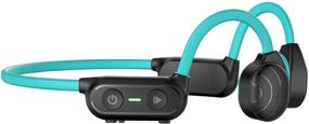 img 4 attached to 🎧 Wireless Bluetooth 5.0 Bone Conduction Headphones for Outdoor Activities (Cyan Green)