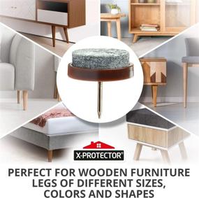 img 2 attached to 🪑 X-PROTECTOR Nail-on Felt Pads - 40 Furniture Floor Protectors - Felt Chair Pads for Hardwood Floors - Best Furniture Sliders with 20mm for Wood Floors!