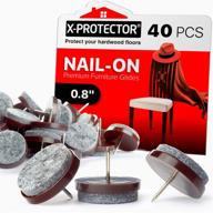 🪑 x-protector nail-on felt pads - 40 furniture floor protectors - felt chair pads for hardwood floors - best furniture sliders with 20mm for wood floors! logo