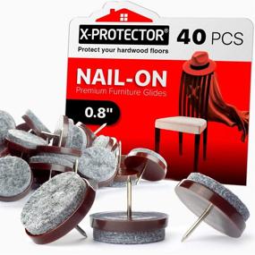 img 4 attached to 🪑 X-PROTECTOR Nail-on Felt Pads - 40 Furniture Floor Protectors - Felt Chair Pads for Hardwood Floors - Best Furniture Sliders with 20mm for Wood Floors!