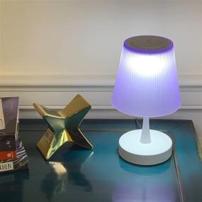 img 3 attached to Purple Lamp For Girls Bedrooms - Modern Small Table Lamp For Bedroom