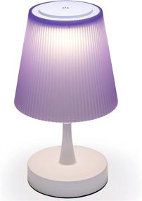 img 4 attached to Purple Lamp For Girls Bedrooms - Modern Small Table Lamp For Bedroom