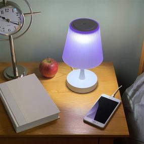 img 2 attached to Purple Lamp For Girls Bedrooms - Modern Small Table Lamp For Bedroom