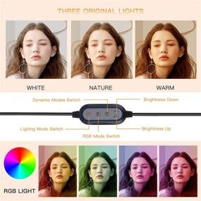 img 1 attached to 📸 Enhance Your Selfies with the 10.2 inch Selfie Ring Light - 16 Colors RGB Ring Light, 13 Modes & Adjustable Tripod Stand/Phone Holder - Perfect for Make up, YouTube, and Photography