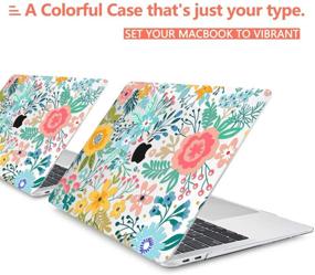 img 1 attached to TwoL Case for 2020 MacBook Pro 13 inch: Abstract Flower Design with Hard Shell Cover, Keyboard Skin, and Screen Protector