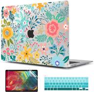 twol case for 2020 macbook pro 13 inch: abstract flower design with hard shell cover, keyboard skin, and screen protector logo