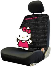 img 1 attached to 🐱 Прелестные чехлы для сидений с приветливой Hello Kitty с бантом – идеально подходят для автомобилей, грузовиков, внедорожников!