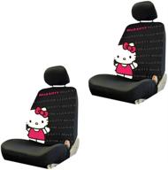🐱 adorable hello kitty with bow core waving seat covers - perfect for cars, trucks, suvs! logo
