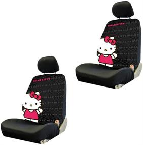 img 2 attached to 🐱 Прелестные чехлы для сидений с приветливой Hello Kitty с бантом – идеально подходят для автомобилей, грузовиков, внедорожников!