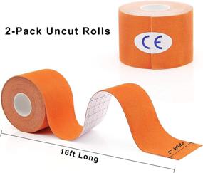 img 3 attached to 🧡 MUEUSS Uncut Kinesiology Tape - Waterproof, Elastic Sports Tape in Orange (1 Roll)