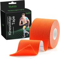 🧡 mueuss uncut kinesiology tape - waterproof, elastic sports tape in orange (1 roll) logo