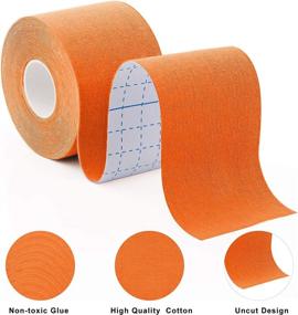 img 1 attached to 🧡 MUEUSS Uncut Kinesiology Tape - Waterproof, Elastic Sports Tape in Orange (1 Roll)