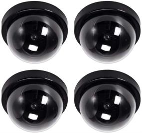 img 4 attached to 🔒 Enhanced Security: 4-Pack Black Dummy Security Cameras with Flashing Red LED Light