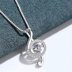 img 1 attached to 🎵 Silver CZ Musical Note Pendant Necklace - Stunning Music Note Jewelry for Women & Girls - Perfect Gifts for Music Lovers - 18 inches