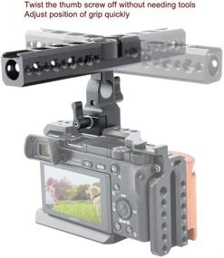 img 2 attached to 🎥 NICEYRIG Quick Release Top Handle with 15mm Rod Clamp, Cold Shoe Mounts for DSLR Camera/ Camcorder/ Cinema Camera Cage - Enhanced SEO