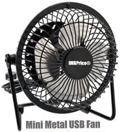 imbaprice classic hi speed 4" usb mini desktop metal fan – black: efficient cooling for pc/laptop logo