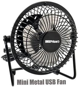 img 4 attached to iMBAPrice Classic Hi Speed 4" USB Mini Desktop Metal Fan – Black: Efficient Cooling for PC/Laptop