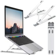 👍 nulaxy laptop stand: portable aluminum riser with 6 height levels, fully collapsible, supports up to 44lbs (b-silver) - a review logo
