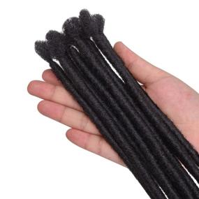 img 1 attached to 🎸 Noverlife 10 Strands 20cm/7.87" Black Backcomb Twisted Dreadlock Extensions: Authentic Jamaica Punk Hip-Hop Reggae Hair Braiding Wigs for Men and Women