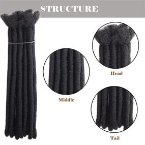 img 2 attached to 🎸 Noverlife 10 Strands 20cm/7.87" Black Backcomb Twisted Dreadlock Extensions: Authentic Jamaica Punk Hip-Hop Reggae Hair Braiding Wigs for Men and Women