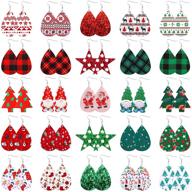 🎄 bulk christmas earrings set: festive faux leather xmas earrings for women & girls - ideal holiday party decorations & supplies logo