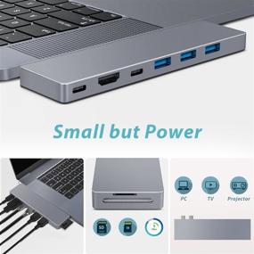 img 2 attached to 🔌 Upgrade Your MacBook Pro with the Greenlaw 8 in 1 USB C Hub: 40Gbps Type C, 100W Power Delivery, 5K HDMI, microSD/SD Card Reader, and 3xUSB 3.0 Ports
