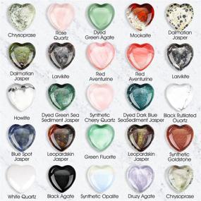 img 2 attached to 🔮 Fumete 60 Pieces Mix-Color Crystal Natural Heart Stone Mini 20 mm Pocket Heart Love Carved Palm Puffy Shaped Chakra Reiki Energy Balancing Stone for Decoration (Retro Pattern): Enhance Your Space with Healing Crystals