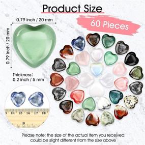 img 3 attached to 🔮 Fumete 60 Pieces Mix-Color Crystal Natural Heart Stone Mini 20 mm Pocket Heart Love Carved Palm Puffy Shaped Chakra Reiki Energy Balancing Stone for Decoration (Retro Pattern): Enhance Your Space with Healing Crystals