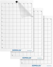 img 4 attached to 🔪 Somolux 12×8 3Pcs Standard-Grip Clear Cutting Mats for Kricut and Silhouette Electronic Die Cutting Machines, Perfect Replacement