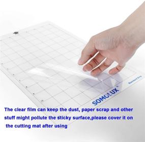 img 2 attached to 🔪 Somolux 12×8 3Pcs Standard-Grip Clear Cutting Mats for Kricut and Silhouette Electronic Die Cutting Machines, Perfect Replacement