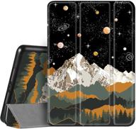 hepix mountain space landscape ipad 10.2 case with pencil holder - constellation star moon planet cover - auto sleep wake - compatible with 9th 8th 7th generation - a2430 a2270 a2428 a2429 a2197 a2198 a2200 logo