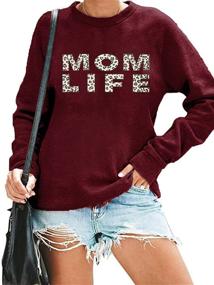 img 4 attached to 👩 Stylish Women Mama Sweatshirt: Zip Up Pullover with High Collar - Casual Mama Life 1/4 Zip Coat Jacket - Long Sleeve Top