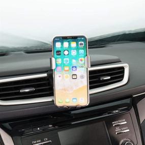 img 2 attached to 📱 Phone Holder for Nissan Rogue Dashboard Air Vent - Adjustable Cell Phone Mount for iPhone X - Wireless Charging - Fits Nissan Rogue 2019, 2018, 2017 - Smartphone Holder for 5.5~6 inch devices