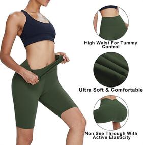 img 3 attached to 🩳 YOLIX 3 Pack High Waisted Biker Shorts for Women – Buttery Soft Yoga Workout Athletic Sports Shorts, 8" Inseam