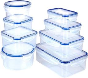 img 3 attached to Webos Plastic Food Storage Containers: Airtight Seal Lids for Kitchen Organization & Meal Prep, 8 Pack - Blue