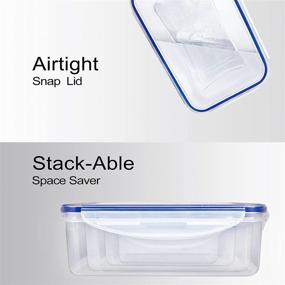 img 1 attached to Webos Plastic Food Storage Containers: Airtight Seal Lids for Kitchen Organization & Meal Prep, 8 Pack - Blue