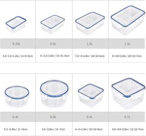 img 2 attached to Webos Plastic Food Storage Containers: Airtight Seal Lids for Kitchen Organization & Meal Prep, 8 Pack - Blue