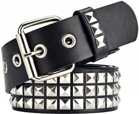 img 4 attached to 💎 Edgy Elegance: Studded Metal Pyramid Square Leather – Sizzling Style and Durability Combined