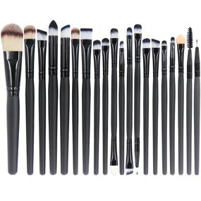 img 4 attached to 💄 EmaxDesign Professional Makeup Brush Set - 20 Pieces for Face, Eyes, Eyeliner, Foundation, Blush, Lips - Powder, Liquid, Cream Cosmetics Blending Brush Tool